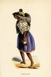 Inheemse Amerikaanse vrouw van Quito, Ecuador