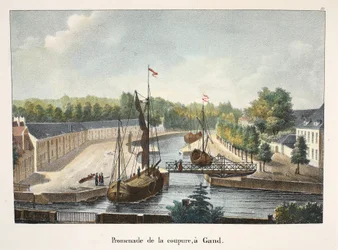Promenade van de coupure, in Gent, ca. 1895
