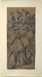Tekening, Visioen tijdens een mis, ca. 1630