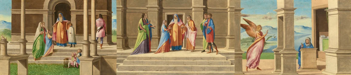 De presentatie en het huwelijk van de Maagd, en de Annunciatie, 1520-1525