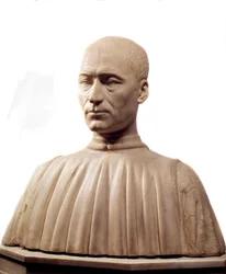 Buste van Philippe Strozzi (of Filippo) (1489-1538), Italiaans condottiere en politicus. Marmeren beeldhouwwerk van Benedetto da Maiano (1442-1497), 15e eeuw. Parijs, Louvre Museum.
