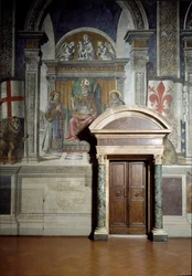 Sint Zanobius, Sint Laurentius en Sint Stefanus (Zaal van Lelies) (fresco)