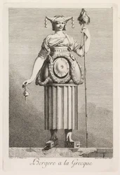Mascarade à la Grecque: Bergère à la Grecque Plaat 4, 1771