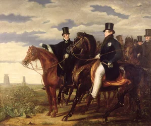 De hertog van Wellington beschrijft het slagveld van Waterloo aan koning George IV (1762-1830), 1844