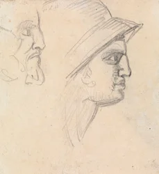 Studie van mannelijke hoofden