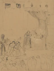 Studie van een religieuze ceremonie