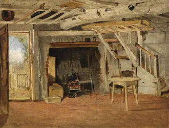 Studie van een cottage-interieur, ca. 1869