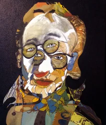 50 grote schrijvers uit de geschiedenis : Allen Ginsberg, 2015 (olieverf en acryl op doek)