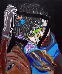 50 grote schrijvers uit de geschiedenis : Bernard-Marie Koltès, 2015 (olieverf en acryl op doek)