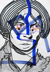 Surportret : Charlotte Brontë, 2019 (acryl op papier)