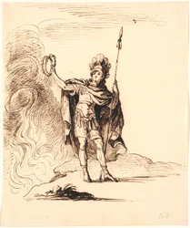 Antieke held. Theaterscène