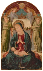 Madonna en kind met engelen