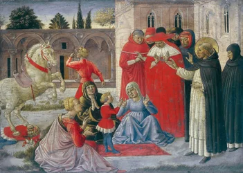 Wonder van Sint Dominicus Sint Dominicus herstelt Napoleone Orsini tot leven, ca 1462