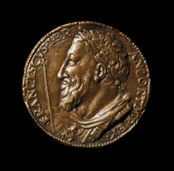 Bronzen medaillon met de beeltenis van koning Frans I (1494-1547), vervaardigd door Benvenuto Cellini (1500-1571), 1538. Diameter 38 cm. Florence, Museo Nazionale del Bargello