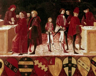 Allegorie van staatsfinanciën in oorlogstijd en vredestijd (detail)