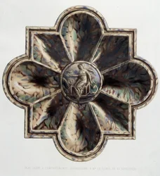 Plate jaspé met compartimenten - Plate keramiek, in "The work of Bernard Palissy" door C. Delange en C. Borneman, Parijs