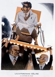 Cartoon van Louis-Ferdinand Celine - Illustratie door Bernard Becan in 
