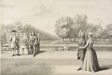 Figuren aan de oever van het Long Water, Hampton Court Palace