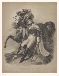 Kurassier naast zijn paard