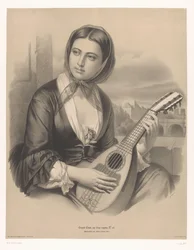 Vrouw bespeelt een mandoline