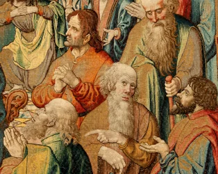 Vlaamse wandtapijt. Passie van Jezus. Nationaal Erfgoed (Patrimonio Nacional) inv 10005817.