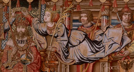 De eer. Tweede wandtapijt in de serie. Ca 1550.