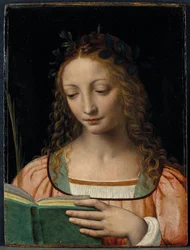 Borstbeeld van een Heilige, met een Palm en de Schriftlezing