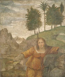 Procris doorboord door de speer van Cephalus