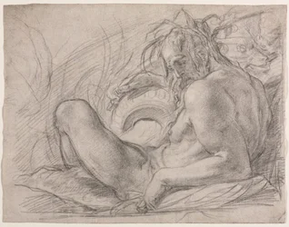 De Riviergod Tiber (Studie voor een fresco, Wonder van de Sneeuw, of de Stichting van Santa Maria Maggiore, Rome in de Canigiani-kapel van S. Felicita, Florence)