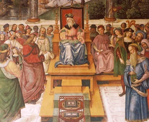 Enea Silvio Piccolomini ontmoet Koning Jacobus I van Schotland (detail)