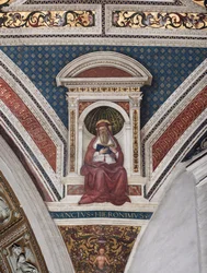 Sint Hiëronymus, detail (fresco)