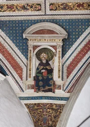 St. Augustinus van Hippo, detail van de Kerkleraren (fresco)