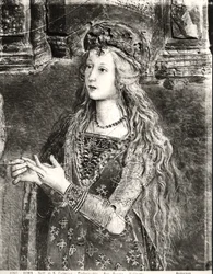 De heilige Catharina, mogelijk een portret van Lucrezia Borgia (1480-1519), uit de cyclus Levens van de heiligen, Sala dei Santi, 1492-94