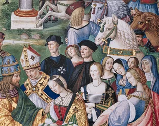 De Piccolomini Bibliotheek, zuidoostelijke muur: 