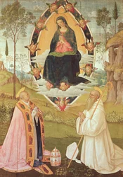 Maagd in Glorie met St. Gregorius en St. Benedictus
