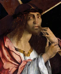 Christus draagt het kruis, door Bernardino di Bosio Zaganelli, Italië