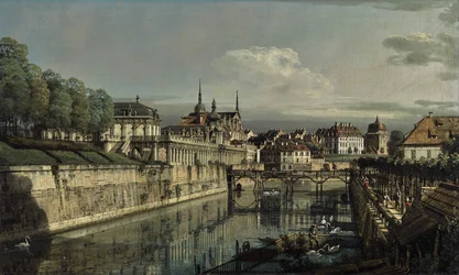 Duits: Dresden, am Zwinger Uitzicht op de gracht van de Zwinger