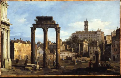Rome - Het Forum met de Tempel van Castor en Pollux, c.1742-43