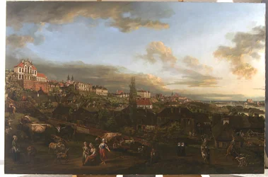 Uitzicht op Warschau met het Ordynacki-paleis