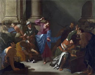 Christus die de handelaars uit de tempel verdrijft