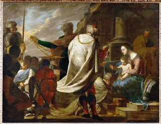 De aanbidding van de Wijzen (schilderij op doek)