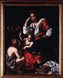 Voorstelling van de Heilige Familie met Sint Johannes de Doper (kind)
