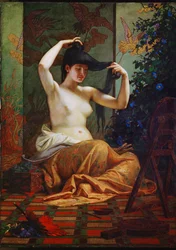 Japanse vrouw (schilderij op doek)
