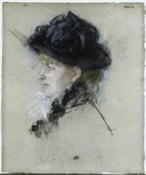 Mademoiselle Louise Riesener met een hoed
