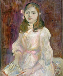 Portret van Julie Manet (1878-1966) met een boek, 1889