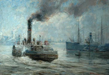 Een mistige dag op de Rochester rivier