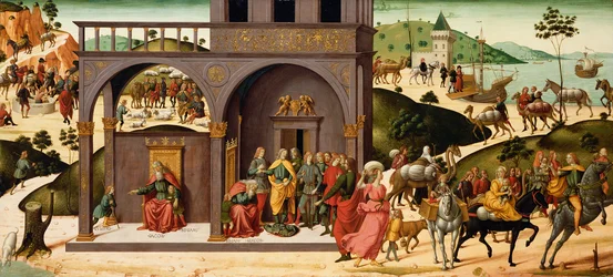 Het verhaal van Jozef, ca. 1485 (tempera en bladgoud op paneel)