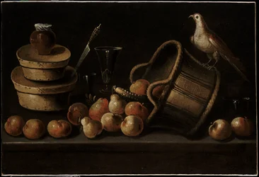 Stilleven met Fruit en een Vogel