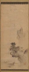 Gespatte-inkt landschap, begin 16e eeuw