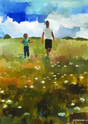 Zomerwandeling voor vader en zoon